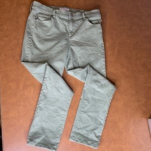 Ann Taylor Loft Skinny Crop Olive Green Jeans